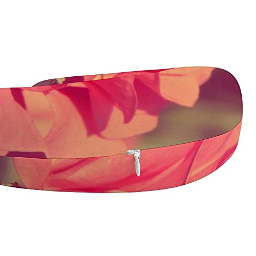 Almohada Cervical Viaje, U Shape Cojin Cuello Viscoelastica, Almohada Antironquidos, Almohada Ortopédic, para el Aeroplano, el hogar, el Oficina (Flor Rosa)