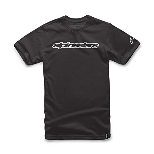 Alpinestar Wordmark tee Camiseta de Manga Logo de Corte Moderno, Hombre, Black, L