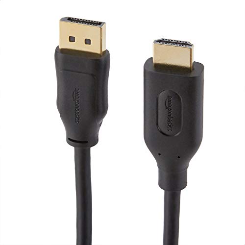 Amazon Basics - Cable de DisplayPort a HDMI con conectores dorados (3,04 m)