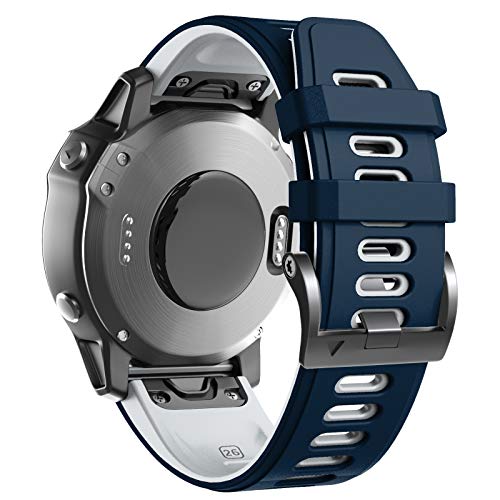 Fintie Correa Compatible con Garmin Fenix 6X/Fenix 3/Fenix 3 HR/Fenix 5X -  26mm Pulsera de Repuesto de Nylon Tejido Banda con Hebilla de Metal, Negro  : : Deportes y aire libre