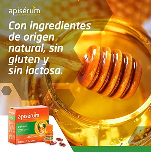 Apisérum Pack Defensas Cápsulas - 3 meses de tratamiento - Mantiene y refuerza las defensas - Multivitamínico con Jalea Real, Vitamina C, Echinacea, Zinc, Reishi y Shitake