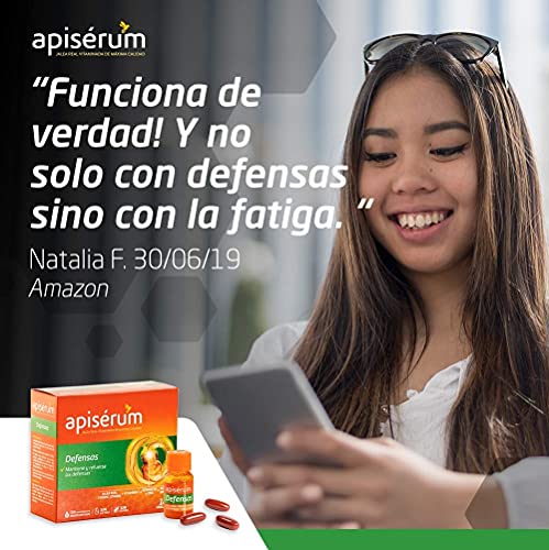 Apisérum Pack Defensas Cápsulas - 3 meses de tratamiento - Mantiene y refuerza las defensas - Multivitamínico con Jalea Real, Vitamina C, Echinacea, Zinc, Reishi y Shitake