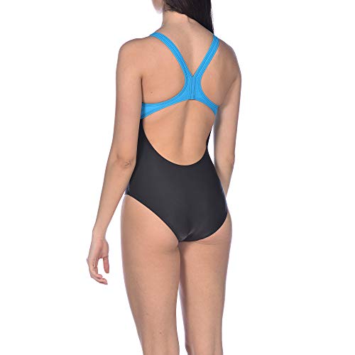 ARENA Bañador Deportivo para Mujer Brilliance, Mujer, Traje de baño de una Sola Pieza, 002263, Negro/Turquesa, Medium