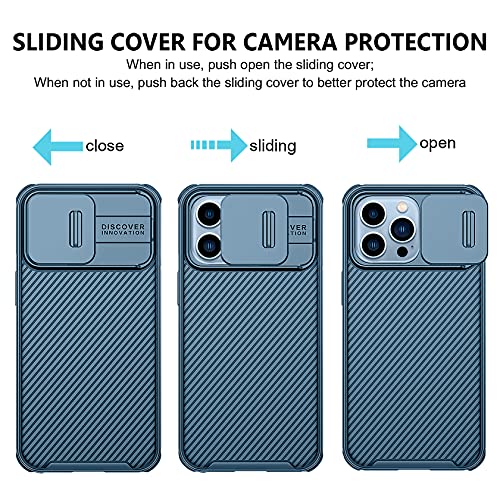 AROYI Funda Compatible con iPhone 13 Pro, Tapa Deslizante para la cámara Funda Compatible con iPhone 13 Pro (2021) 6,1 Pulgadas - Azul