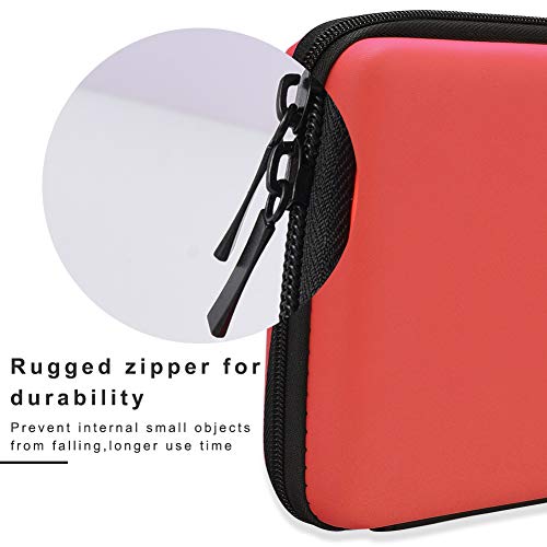 Asiv® Duro EVA protección Almacenamiento Zip Viaje Funda Soporte con asa de Transporte para Nintendo 2DS (Roja)