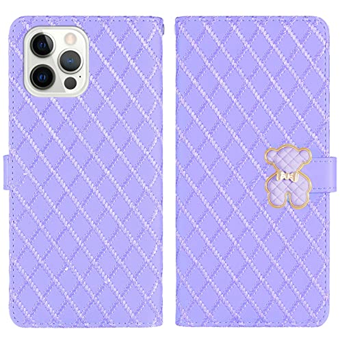 Auslbin Funda para iPhone 13 Pro MAX 6.7 Pulgadas Premium PU Cuero Flip Folio Libro Cuero Billetera Carcasa con Tapa iPhone 13 Pro MAX (Violeta)