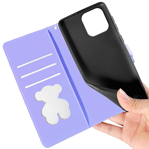 Auslbin Funda para iPhone 13 Pro MAX 6.7 Pulgadas Premium PU Cuero Flip Folio Libro Cuero Billetera Carcasa con Tapa iPhone 13 Pro MAX (Violeta)