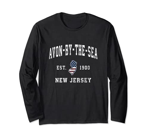 Avon by-the-Sea New Jersey NJ Diseño deportivo americano vintage Manga Larga