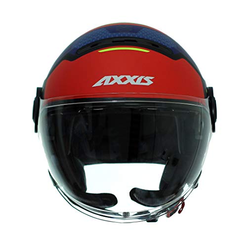 AXXIS Casco Moto Jet OF509 Raven SV Cypher D2 Rojo Mate Talla XL (61-62 cms) con Pantalla Solar. Homologado