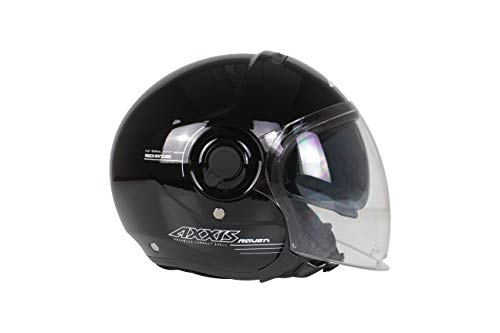 AXXIS CASCO OF 509 RAVEN SV SOLID A1 NEGRO BRILLO TALLA S CON PANTALLA SOLAR