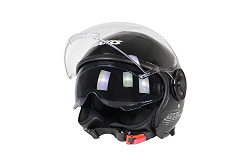 AXXIS CASCO OF 509 RAVEN SV SOLID A1 NEGRO BRILLO TALLA XS CON PANTALLA SOLAR