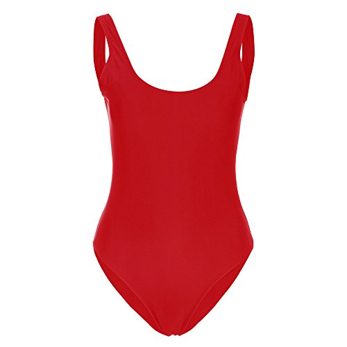 Bañador de una Pieza de triángulo de Color sólido para Mujer,Bikinis Mujer 2019 Braga Alta Sexy Bikini Impresión de la Hoja Set Dividido Bañador Natacion Mujer (Rojo, l)