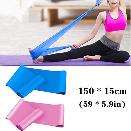 Bandas Elásticas Fitness Theraband Cintas Elásticas Bandas De Resistencia Ideal Equipos Rehabilitación Banda Resistencia para Mujer y Hombre Pilates, Fisioterapia, Yoga, Musculacion, Piernas(Juego 2)