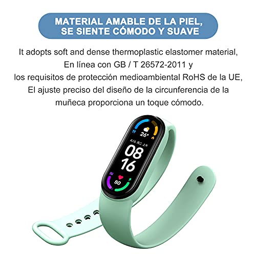 BANGTING 20 Piezas Recambio Correa Compatible con Pulseras Xiaomi Mi Band 6 / Xiaomi Mi Band 5 / Amazfit Band 5, Correas para Fundas Mi Fit 5 Funda Miband5 Pulsera Banda Reemplazo (20 Colores)