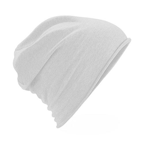 Beechfield - Gorro Beanie Modelo Jersey Plain Unisex Hombre Mujer (Talla Única) (Blanco)