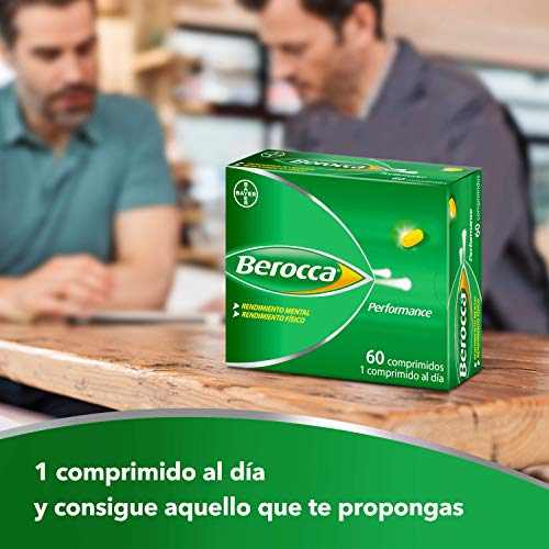 Berocca Performance Complejo de Vitaminas y Minerales Sin Cafeína, Contribuye al Rendimiento Mental y Físico, 60 Comprimidos