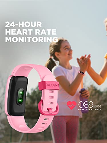 BIGGERFIVE Vigor Pulsera Actividad Inteligente Reloj Inteligente para Niños Niñas 5-15 Años, Impermeable IP68 Deportivo Smartwatch con Podómetro Pulsómetros Monitor de Sueño Contador de Caloría