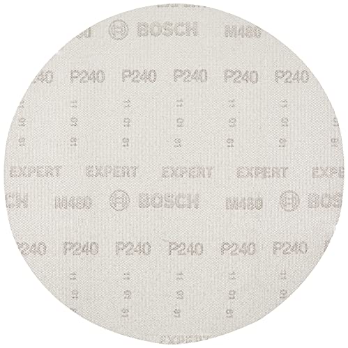 Bosch Professional 2608621144 - Juego de 25 hojas de lijado M480 Best (madera y pintura, Ø 225 mm, grano P220, accesorios para lijadora orbital aleatoria), blanco, grano x 25: grano 220