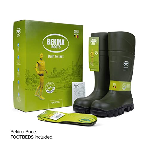 Bota de Invierno con Puntera y Suela de Seguridad sin Metal, Ligera y Robusta para Pescadores, balleneros y Pescadores, Resistente al frío hasta -40 Grados, Suela Antideslizante, Verde, EU 46