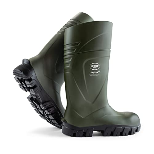 Bota de Invierno con Puntera y Suela de Seguridad sin Metal, Ligera y Robusta para Pescadores, balleneros y Pescadores, Resistente al frío hasta -40 Grados, Suela Antideslizante, Verde, EU 46