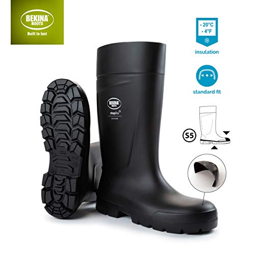 Botas de Seguridad, Masculinas, con Puntera y Suela de Seguridad de Acero, Incl. Plantilla para pies Calientes y Secos, Negras, EU 40