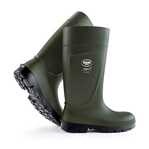 Botas de Seguridad para Hombres, Puntera de Acero y Suela de Seguridad para la Agricultura, Ligeras, de Gran Comodidad, Antideslizante, Resistente al Productos de Limpieza, Verde, EU 43