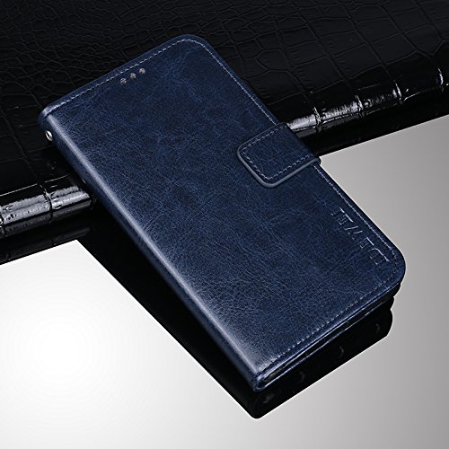 Brand Set Funda para ZTE Blade A530 Cartera Estilo Flip de Piel sintética Funda con Seguro Cierre de Cierre magnético y función de Soporte,Case para ZTE Blade A530(Azul Oscuro)