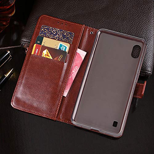 Brand Set Funda para ZTE Blade A530 Cartera Estilo Flip de Piel sintética Funda con Seguro Cierre de Cierre magnético y función de Soporte,Case para ZTE Blade A530(Azul Oscuro)