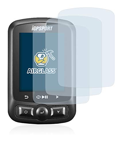 BROTECT Protector Pantalla Cristal Compatible con igpsport iGS618 Protector Pantalla Vidrio (3 Unidades) - Dureza Extrema, Anti-Huellas, AirGlass