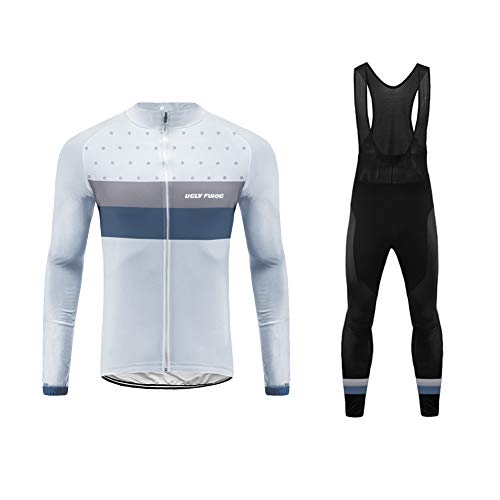 BurningBikewear Uglyfrog Ropa de Bicicleta Hombre MTB Traje de Ciclismo Mangas Largas Maillot+Pantalones Equipación de Ciclista, Talla XS-4XL CXMX11F