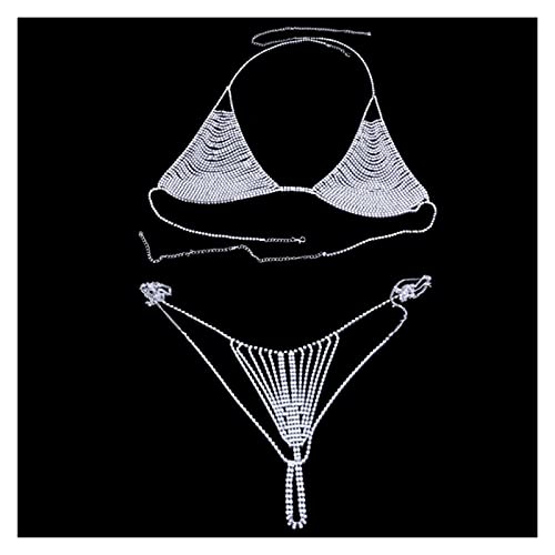 Cadena corporal Sujetador de la cadena de la ropa interior de Rhinestone y las bragas para las mujeres CHURCULO DE CUCTURA CHANGE CADENA DE BIKINI DE BIKINI JOYERÍA DE LUJO Joyas del cuerpo para las m