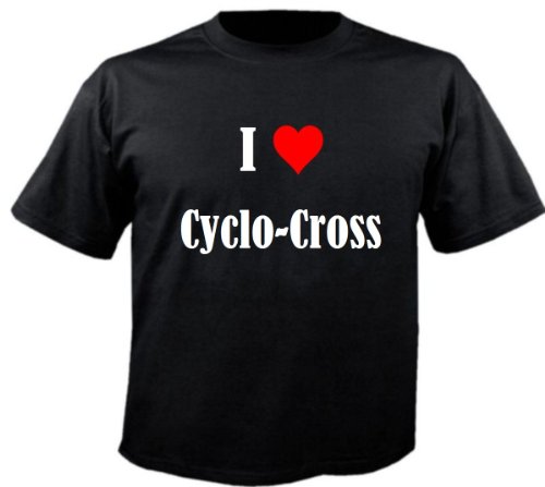 Camiseta I Love Cyclo-Cross para mujer, hombre y niños en los colores negro, blanco y rosa Negro XXL