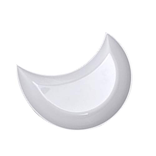 Centitenk 5 Piezas de la Placa de Ensalada Forma de Media Luna Pasta Bowl Lavable Plato de la Cena Robusto Plato de la Cena apilables Que sirven plattter, Blanca