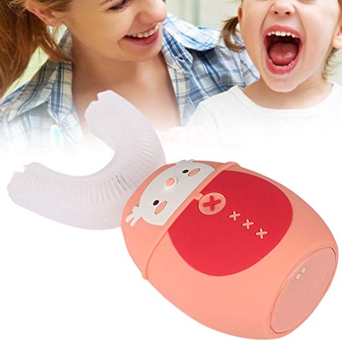 Cepillo De Dientes Eléctrico, Cepillos De Dientes Recargables, Cepillo Silicona Cepillo De Dientes Electrónico Sónico Para Cepillos De Dientes Eléctricos Ultrasónicos Niños(Alce Naranja)