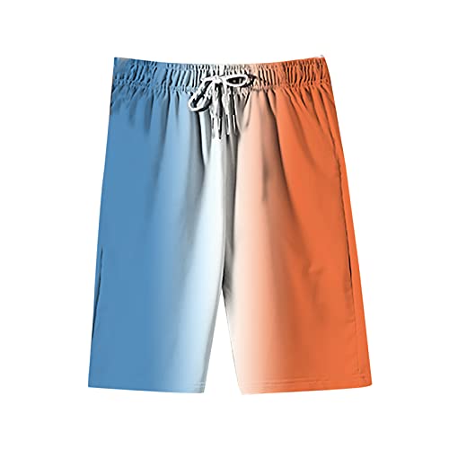 Chejarity Chándal para hombre, camiseta y pantalón corto, conjunto de camiseta y pantalón corto de verano, ropa deportiva de dos piezas, F-naranja., XXL