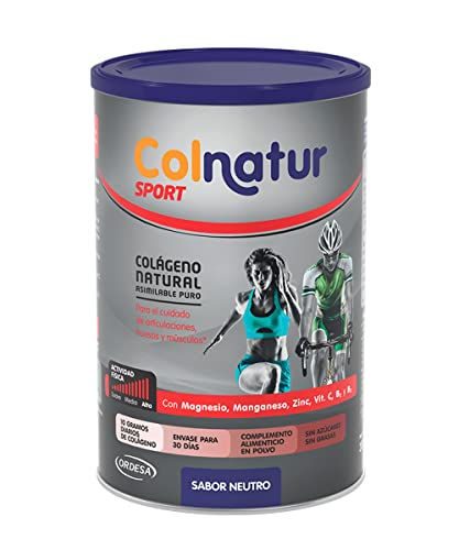 Colnatur Sport Neutro - Colágeno con Magnesio, Zinc y Vitamina C para Músculos, Huesos y Articulaciones, 350g