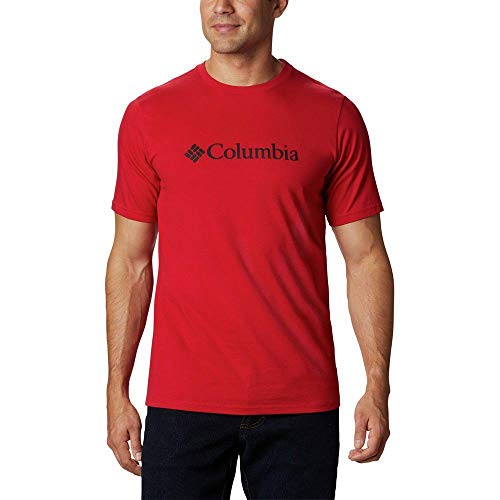 Columbia CSC Basic Logo Short Sleeve Camiseta de Manga Corta, Hombre, Mountain Red, L