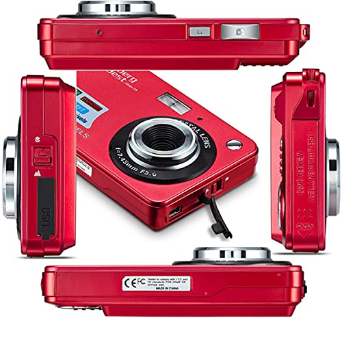 Compactas Cámaras Digitales AbergBest 2.7 LCD Recargable HD Cámara Digital para Estudiantes, niños, Adultos Interior y Exterior (Rojo)