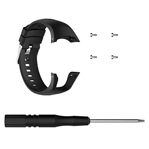 Correa de silicona negra de 22 mm, accesorios de repuesto para Suunto para Spartan Trainer Wrist HR