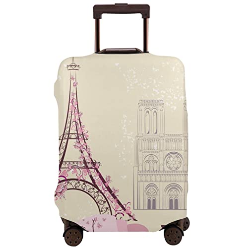 COSNUG Funda de equipaje (solamente) Vintage Retro Paris Torre Eiffel Bicicleta Viaje Maleta Protector de equipaje Caso de 40 – 32 pulgadas, multicolor, 90