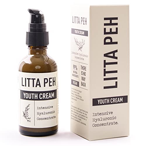 CREMA HIDRATANTE Facial para Mujer con Alta Concentración de Ácido Hialurónico Puro - YOUTH CREAM - Tratamiento Orgánico Antiarrugas - Crema Ecológica - 50ml