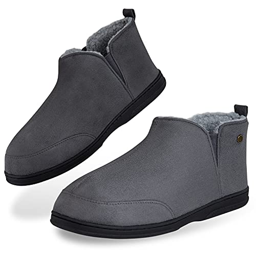 Dunlop Zapatillas Casa Hombre Altas, Pantuflas Hombre De Forro Suave, Zapatillas Hombre Bota Con Suela Antideslizante, Regalos Para Hombres Adolescentes (42 EU, Gris Oscuro, numeric_42)