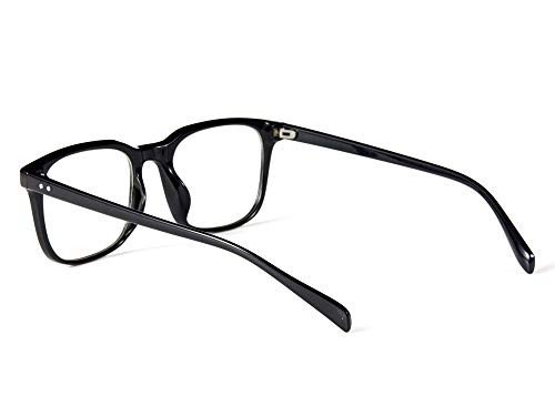 Effnny Bloqueo de luz azul Gafas anti fatiga filtro UV juegos de computadora monturas de gafas de lectura Para hombres mujeres 5025 (Negro)