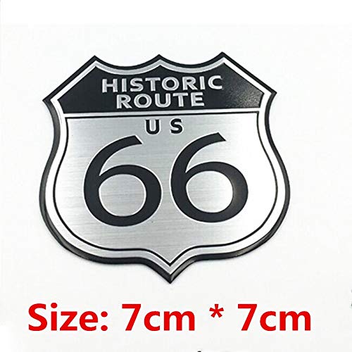 Etiqueta engomada del coche de 7x7cm Styling America Estados Unidos RUTA 66 Carretera 3D Logotipo de metal Motocicleta Cuerpo Cuerpo Cabinete portátil para Cadillac SRX Vado ( Color Name : US Sign )