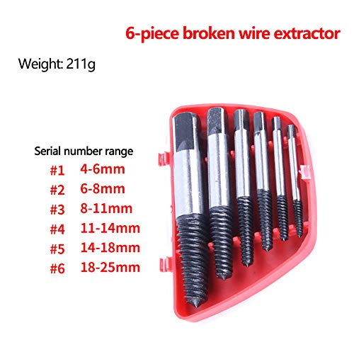 Extractor Tornillos Rotos Kit Extractor Tornillos División Múltiple Dureza De Acero Inoxidable Extractor De Pernos De Tornillo Roto Fácil Pelar Adecuado Quitar Tornillos Dañados (6pcs)