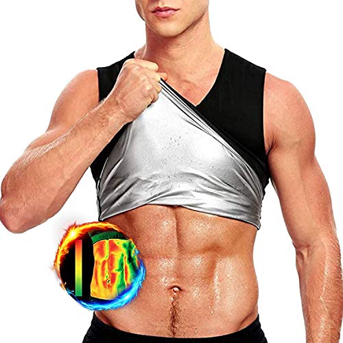 Faja Reductora Adelgazante Hombre Neopreno Camiseta Reductora Compresion de Sauna Deportivo (2XL/3XL)