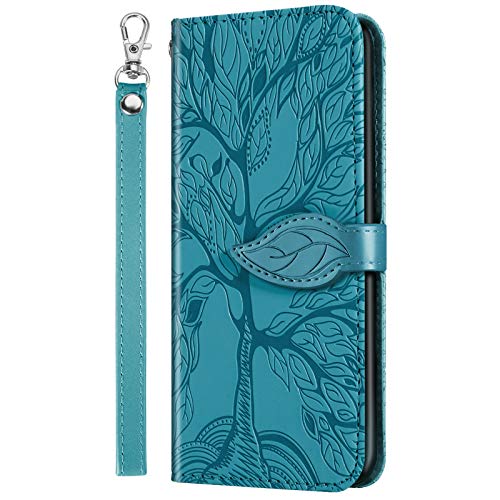 Funda para Xiaomi Poco X3 NFC/Poco X3 Pro Carcasa con Tapa Cuero PU Flip Case Móvil Cartera Magnético Cover con Función de Soporte y Ranura Tarjeta para Xiaomi Poco X3 NFC/Poco X3 Pro, Turquesa