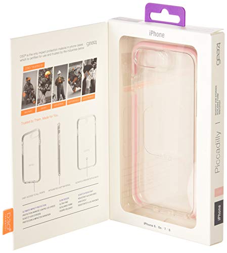 Gear4 Funda Transparente Piccadilly con protección Avanzada contra Impactos [Protegida por D3O], Diseño Delgado y Resistente para iPhone 7/8 - Oro Rosa