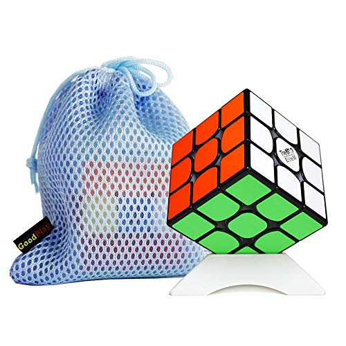 Gobus mofangge Valk3 Elite M Magic Cube Valk 3 Elite M Magic Cube 3x3x3 Puzzle Cube con un Soporte para Cubos y una Bolsa para Cubos (Negro)