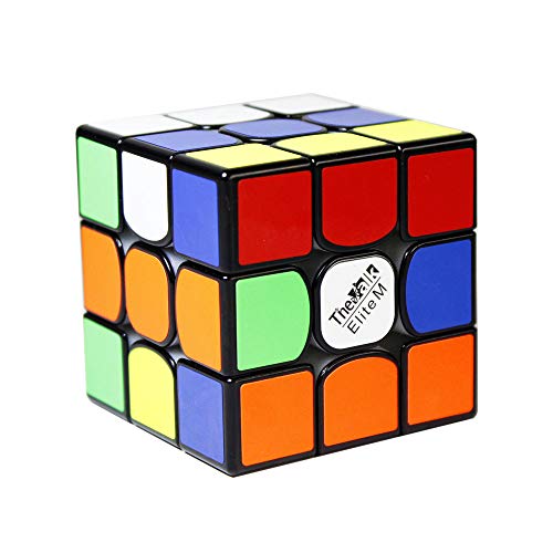 Gobus mofangge Valk3 Elite M Magic Cube Valk 3 Elite M Magic Cube 3x3x3 Puzzle Cube con un Soporte para Cubos y una Bolsa para Cubos (Negro)